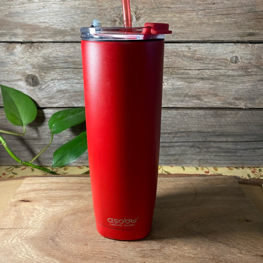 NEW 20oz ASOBU Stainless V-Insulated Hot/Cold Flask in Vibrant Red